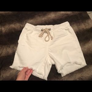Aerie white jean rope shorts